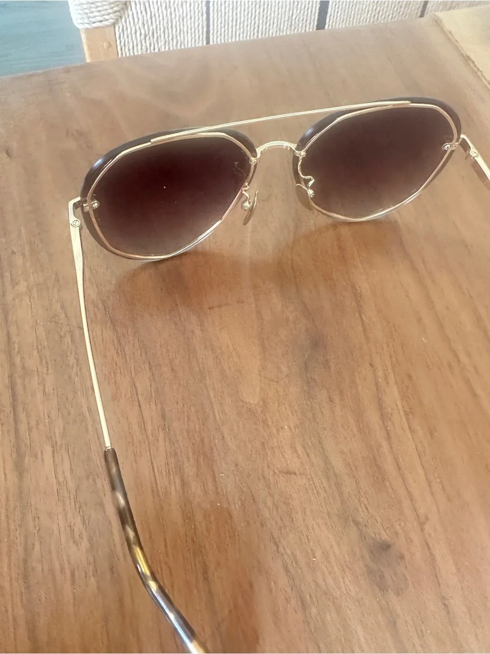 Diff Eyewear Women's Sunglasses Gold Frame with Brown Gradient Lenses